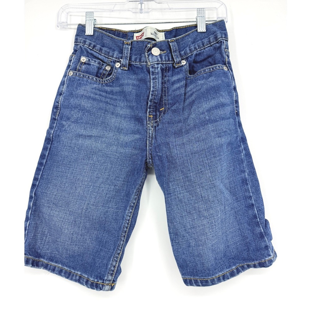 Levis 505 Regular Fit Denim Shorts Boys Size 10 Reg Medium Wash Blue